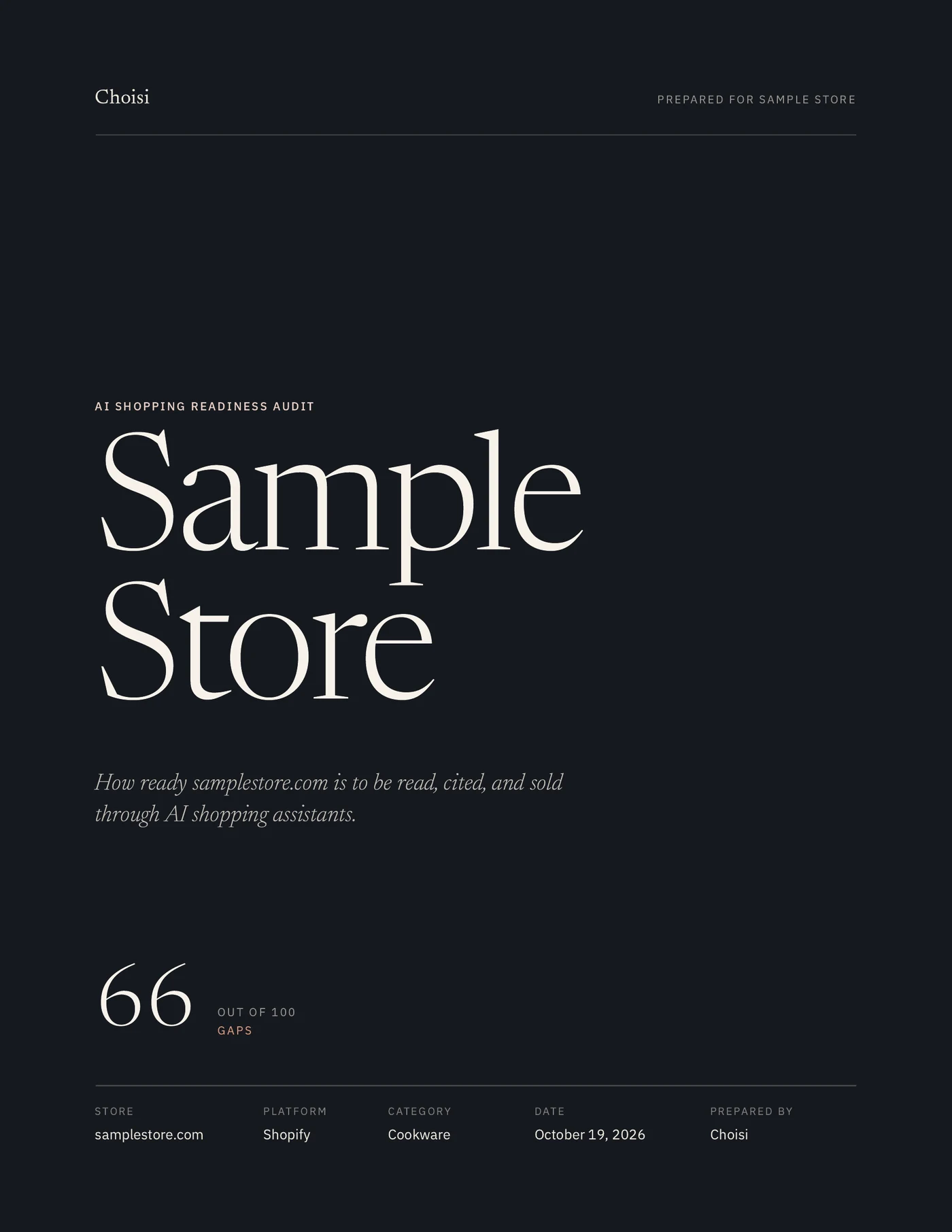 Sample audit cover